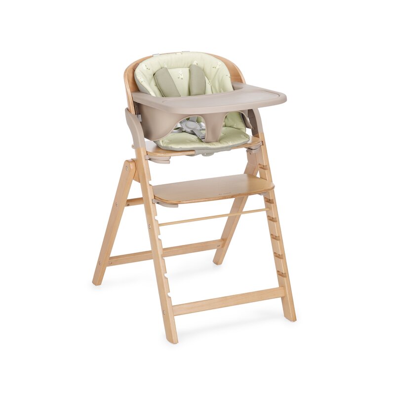 Scaun de masa multifunctional pliabil, Jane, Forest, De la 6 luni la adult, Din lemn fag, Greutate maxima 100 Kg, Sage