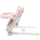 Scaun de masa, New Baby, Muka, Pliabil, Pana la 15 kg, Reglabil pe inaltime in 5 trepte, Reglare suport pentru picioare in 3 trepte, 6-36 luni, Dusty Pink
