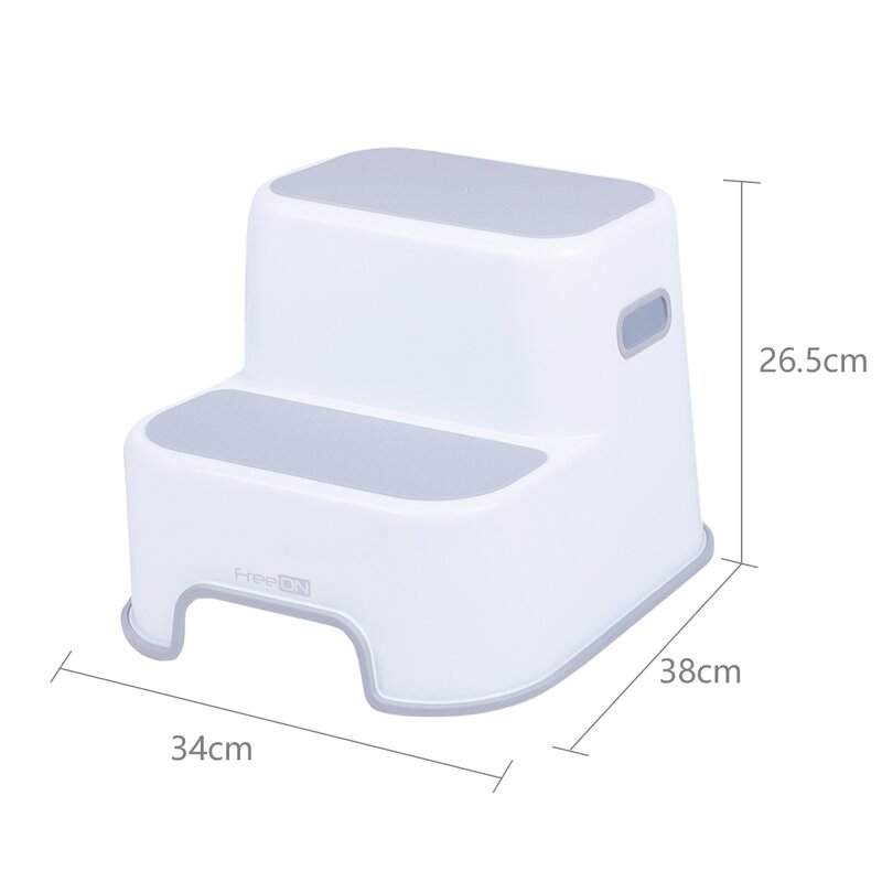 Scaunel Inaltator, FreeON, Pentru WC, In Doua Trepte, Suprafata antiderapanta, White & Grey - gogobaby.ro
