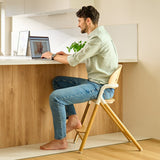 Scaunel multifunctional, Lionelo, Celia, 4 in 1, Functie de balansoar, Din lemn de fag, 6 luni- adult, Reglabil pe inaltime, Spatar lat, Sezut ergonomic, Tavita silicon, Suport de picioare reglabil, Greutate maxima 110 Kg, Alb/Natural