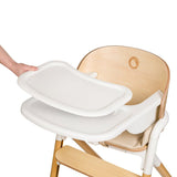 Scaunel multifunctional, Lionelo, Celia, 4 in 1, Functie de balansoar, Din lemn de fag, 6 luni- adult, Reglabil pe inaltime, Spatar lat, Sezut ergonomic, Tavita silicon, Suport de picioare reglabil, Greutate maxima 110 Kg, Alb/Natural