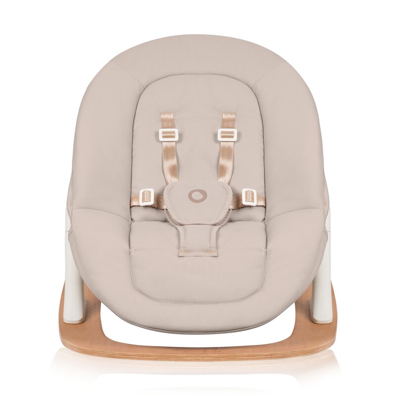 Scaunel multifunctional, Lionelo, Celia, 4 in 1, Functie de balansoar, Din lemn de fag, 6 luni- adult, Reglabil pe inaltime, Spatar lat, Sezut ergonomic, Tavita silicon, Suport de picioare reglabil, Greutate maxima 110 Kg, Alb/Natural