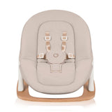 Scaunel multifunctional, Lionelo, Celia, 4 in 1, Functie de balansoar, Din lemn de fag, 6 luni- adult, Reglabil pe inaltime, Spatar lat, Sezut ergonomic, Tavita silicon, Suport de picioare reglabil, Greutate maxima 110 Kg, Alb/Natural