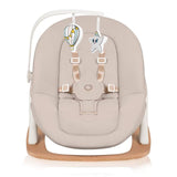 Scaunel multifunctional, Lionelo, Celia, 4 in 1, Functie de balansoar, Din lemn de fag, 6 luni- adult, Reglabil pe inaltime, Spatar lat, Sezut ergonomic, Tavita silicon, Suport de picioare reglabil, Greutate maxima 110 Kg, Alb/Natural