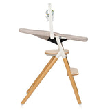 Scaunel multifunctional, Lionelo, Celia, 4 in 1, Functie de balansoar, Din lemn de fag, 6 luni- adult, Reglabil pe inaltime, Spatar lat, Sezut ergonomic, Tavita silicon, Suport de picioare reglabil, Greutate maxima 110 Kg, Alb/Natural