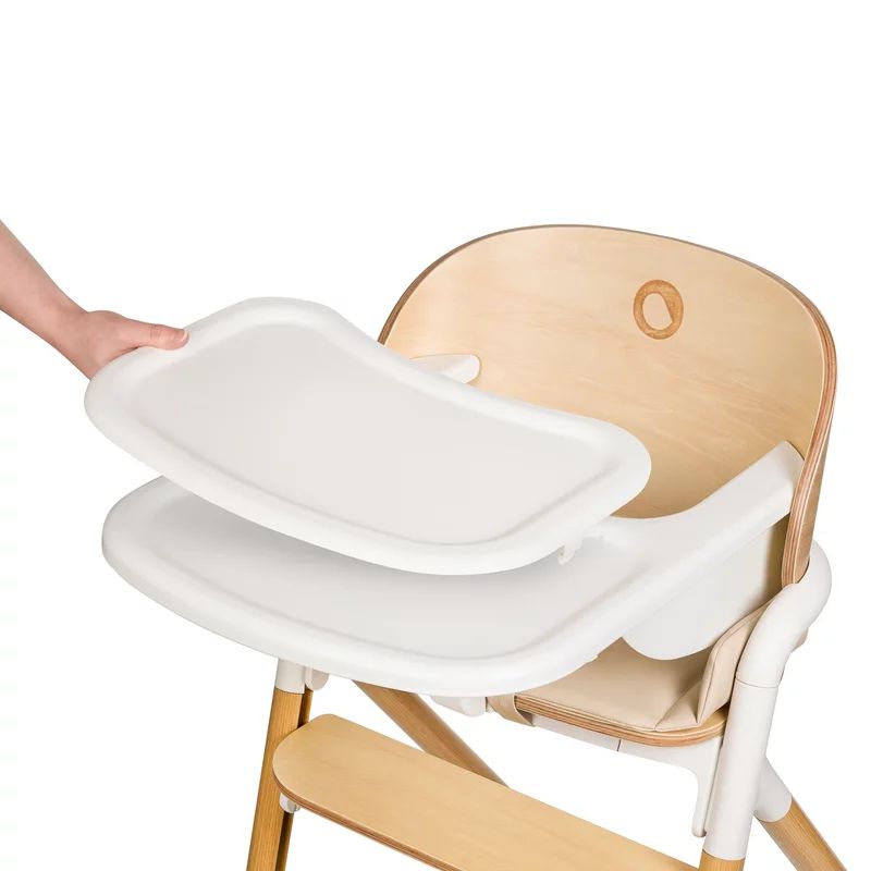 Scaunel multifunctional, Lionelo, Celia, 4 in 1, Functie de balansoar, Din lemn de fag, 6 luni- adult, Reglabil pe inaltime, Spatar lat, Sezut ergonomic, Tavita silicon, Suport de picioare reglabil, Greutate maxima 110 Kg, Alb/Natural
