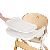 Scaunel multifunctional, Lionelo, Celia, 4 in 1, Functie de balansoar, Din lemn de fag, 6 luni- adult, Reglabil pe inaltime, Spatar lat, Sezut ergonomic, Tavita silicon, Suport de picioare reglabil, Greutate maxima 110 Kg, Alb/Natural