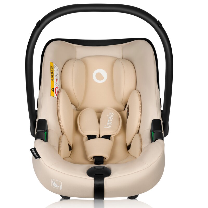 Scoica auto, Lionelo, i-Size Astrid, 0-13 Kg, 40-87 cm, Cu maner si capotina reglabile, Cu protectie laterala avansata, Salteluta confortabila, Testat ADAC, Conform cu standardul european de securitate R129, Bej - gogobaby.ro