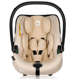 Scoica auto, Lionelo, i-Size Astrid, 0-13 Kg, 40-87 cm, Cu maner si capotina reglabile, Cu protectie laterala avansata, Salteluta confortabila, Testat ADAC, Conform cu standardul european de securitate R129, Bej