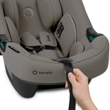 Scoica auto, Lionelo, i-Size Astrid, 0-13 Kg, 40-87 cm, Cu maner si capotina reglabile, Cu protectie laterala avansata, Salteluta confortabila, Testat ADAC, Conform cu standardul european de securitate R129, Taupe