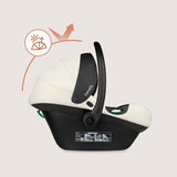 Scoica auto, Lionelo, i-Size Astrid, 0-13 Kg, 40-87 cm, Cu maner si capotina reglabile, Cu protectie laterala avansata, Salteluta confortabila, Testat ADAC, Conform cu standardul european de securitate R129, Crem