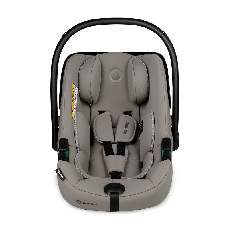 Scoica auto, Lionelo, i-Size Astrid, 0-13 Kg, 40-87 cm, Cu maner si capotina reglabile, Cu protectie laterala avansata, Salteluta confortabila, Testat ADAC, Conform cu standardul european de securitate R129, Taupe