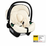 Scoica auto, Lionelo, i-Size Astrid, 0-13 Kg, 40-87 cm, Cu maner si capotina reglabile, Cu protectie laterala avansata, Salteluta confortabila, Testat ADAC, Conform cu standardul european de securitate R129, Crem