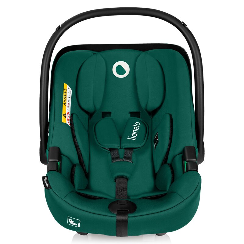 Scoica auto, Lionelo, i-Size Astrid, 0-13 Kg, 40-87 cm, Cu maner si capotina reglabile, Cu protectie laterala avansata, Salteluta confortabila, Testat ADAC, Conform cu standardul european de securitate R129, Verde
