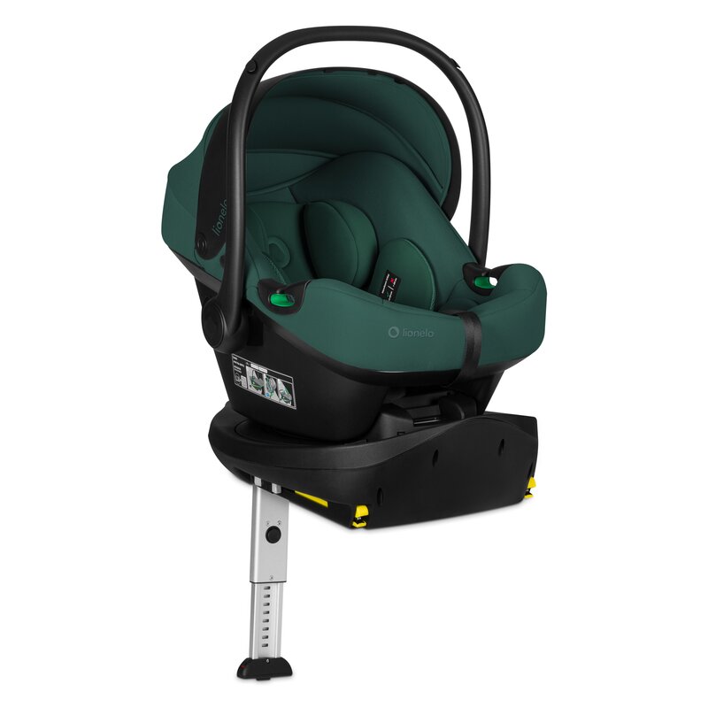 Scoica auto, Lionelo, i-Size Astrid, 0-13 Kg, 40-87 cm, Cu maner si capotina reglabile, Cu protectie laterala avansata, Salteluta confortabila, Testat ADAC, Conform cu standardul european de securitate R129, Verde