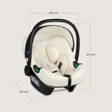 Scoica auto, Lionelo, i-Size Astrid, 0-13 Kg, 40-87 cm, Cu maner si capotina reglabile, Cu protectie laterala avansata, Salteluta confortabila, Testat ADAC, Conform cu standardul european de securitate R129, Crem