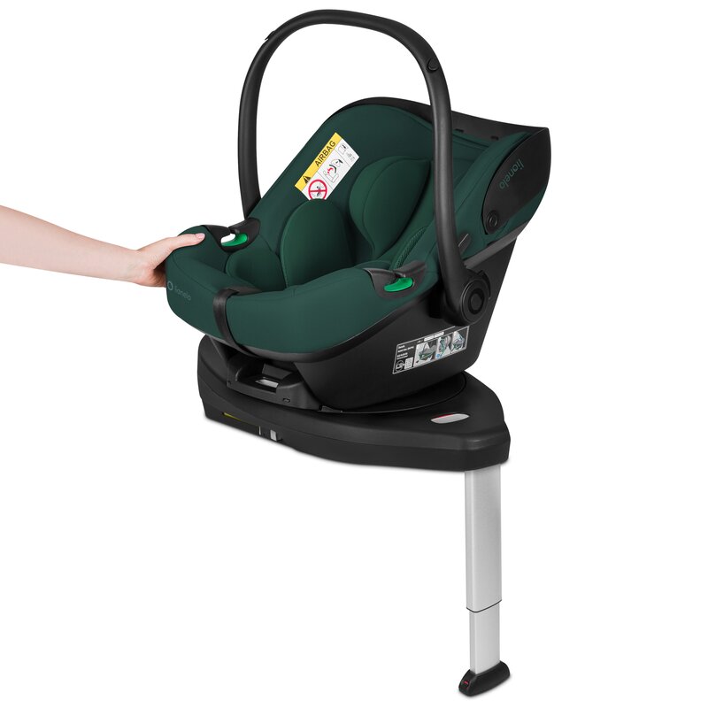 Scoica auto, Lionelo, i-Size Astrid, 0-13 Kg, 40-87 cm, Cu maner si capotina reglabile, Cu protectie laterala avansata, Salteluta confortabila, Testat ADAC, Conform cu standardul european de securitate R129, Verde