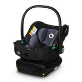 Scoica auto, Lionelo, i-Size Astrid, Include baza Isofix, 0-13 Kg, 40-87 cm, Cu maner si capotina reglabile, Cu protectie laterala avansata, Salteluta confortabila, Testat ADAC, Conform cu R129, Negru/Gri