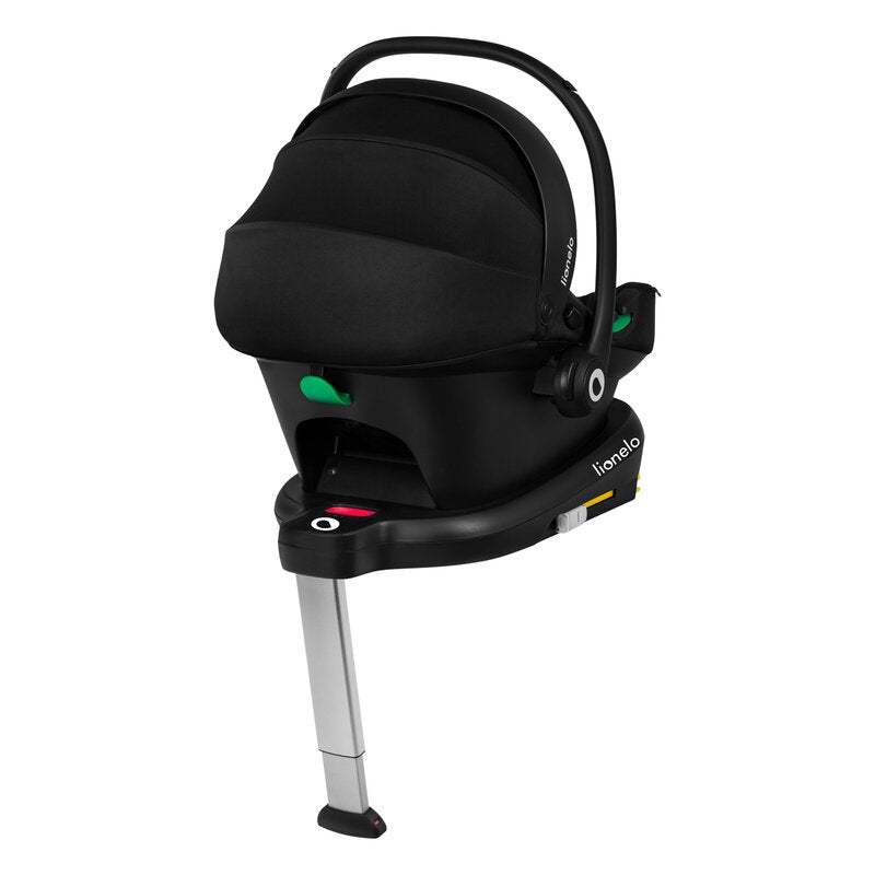 Scoica auto, Lionelo, i-Size Astrid, Include baza Isofix, 0-13 Kg, 40-87 cm, Cu maner si capotina reglabile, Cu protectie laterala avansata, Salteluta confortabila, Testat ADAC, Conform cu R129, Negru/Gri
