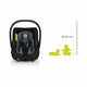 Scoica auto, Lionelo, i-Size Astrid, Include baza Isofix, 0-13 Kg, 40-87 cm, Cu maner si capotina reglabile, Cu protectie laterala avansata, Salteluta confortabila, Testat ADAC, Conform cu R129, Negru/Gri