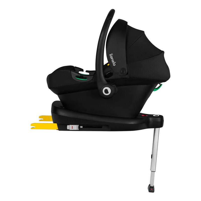Scoica auto, Lionelo, i-Size Astrid, Include baza Isofix, 0-13 Kg, 40-87 cm, Cu maner si capotina reglabile, Cu protectie laterala avansata, Salteluta confortabila, Testat ADAC, Conform cu R129, Negru/Gri