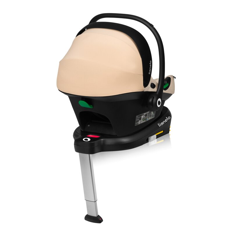 Scoica auto, Lionelo, i-Size Astrid, Include baza Isofix, 0-13 Kg, 40-87 cm, Cu maner si capotina reglabile, Cu protectie laterala avansata, Salteluta confortabila, Testat ADAC, Conform cu R129, Bej - gogobaby.ro