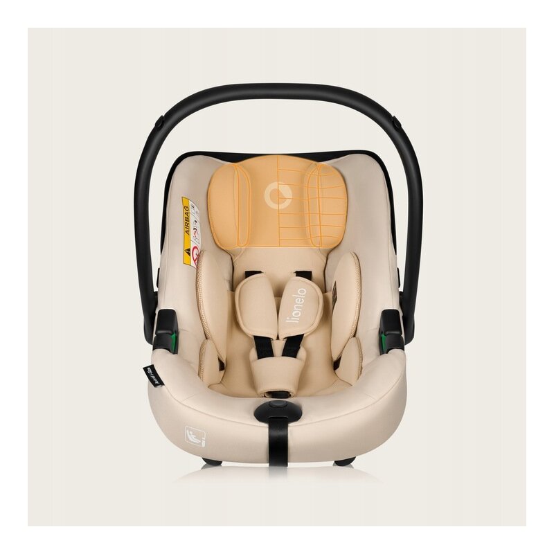 Scoica auto, Lionelo, i-Size Astrid, Include baza Isofix, 0-13 Kg, 40-87 cm, Cu maner si capotina reglabile, Cu protectie laterala avansata, Salteluta confortabila, Testat ADAC, Conform cu R129, Bej - gogobaby.ro