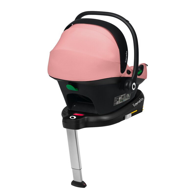 Scoica auto, Lionelo, i-Size Astrid, Include baza Isofix, 0-13 Kg, 40-87 cm, Cu maner si capotina reglabile, Cu protectie laterala avansata, Salteluta confortabila, Testat ADAC, Conform cu R129, Roz - gogobaby.ro