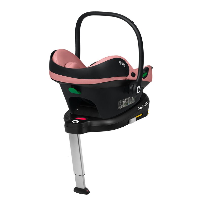 Scoica auto, Lionelo, i-Size Astrid, Include baza Isofix, 0-13 Kg, 40-87 cm, Cu maner si capotina reglabile, Cu protectie laterala avansata, Salteluta confortabila, Testat ADAC, Conform cu R129, Roz - gogobaby.ro