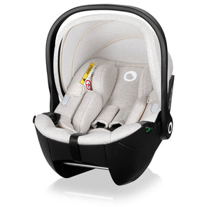Scoica auto, Lionelo, Moxie, i-Size, 40-87 cm, Tetiera reglabila, intarita cu spuma de memorie, Carcasa ventilata, Din bambus, Protectie avansata, Conform cu R129, Bej