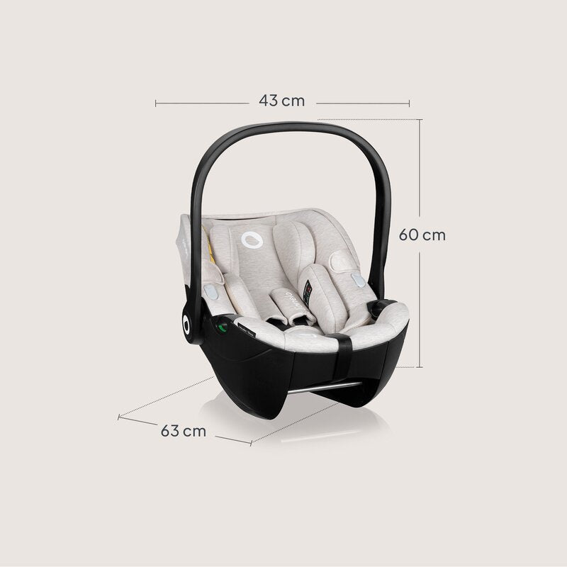 Scoica auto, Lionelo, Moxie, i-Size, 40-87 cm, Tetiera reglabila, intarita cu spuma de memorie, Carcasa ventilata, Din bambus, Protectie avansata, Conform cu R129, Bej