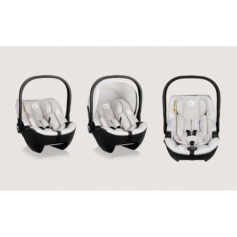 Scoica auto, Lionelo, Moxie, i-Size, 40-87 cm, Tetiera reglabila, intarita cu spuma de memorie, Carcasa ventilata, Din bambus, Protectie avansata, Conform cu R129, Bej