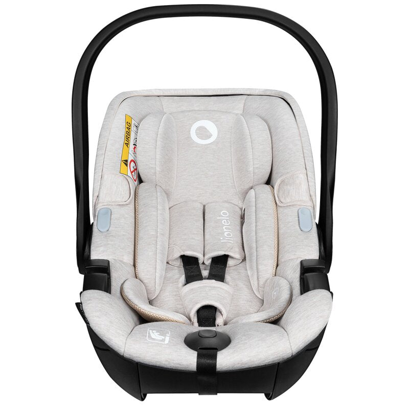Scoica auto, Lionelo, Moxie, i-Size, Include baza rotativa 360 cu picior de fixare, 40-87 cm, Tetiera reglabila, intarita cu spuma de memorie, Carcasa ventilata, Din bambus, Protectie avansata, Conform R129, Bej - gogobaby.ro
