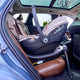 Scoica auto, Lionelo, Moxie, i-Size, Include baza rotativa 360 cu picior de fixare, 40-87 cm, Tetiera reglabila, intarita cu spuma de memorie, Carcasa ventilata, Din bambus, Protectie avansata, Conform R129, Negru