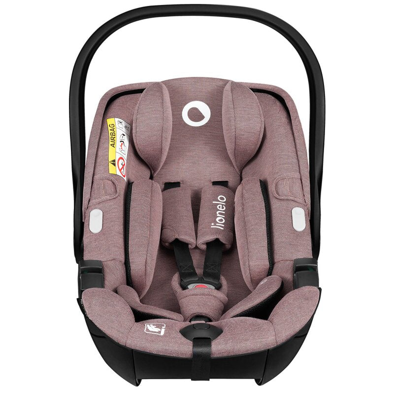 Scoica auto, Lionelo, Moxie, i-Size, Include baza rotativa 360 cu picior de fixare, 40-87 cm, Tetiera reglabila, intarita cu spuma de memorie, Carcasa ventilata, Din bambus, Protectie avansata, Conform R129, Mov - gogobaby.ro