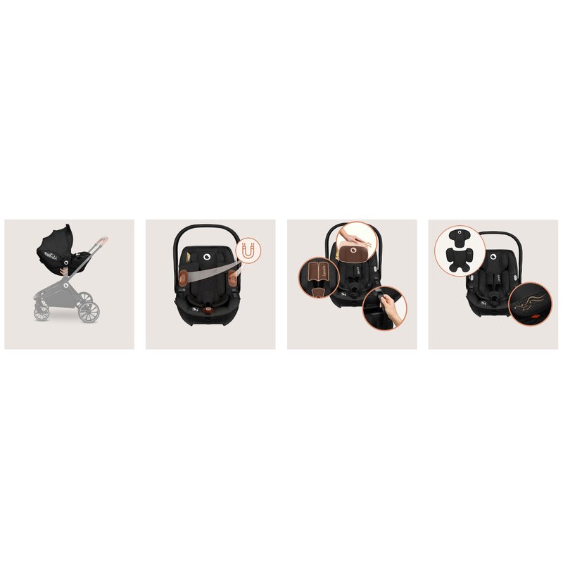 Scoica auto, Lionelo, Moxie, i-Size, Include baza rotativa 360 cu picior de fixare, 40-87 cm, Tetiera reglabila, intarita cu spuma de memorie, Carcasa ventilata, Din bambus, Protectie avansata, Conform R129, Mov - gogobaby.ro