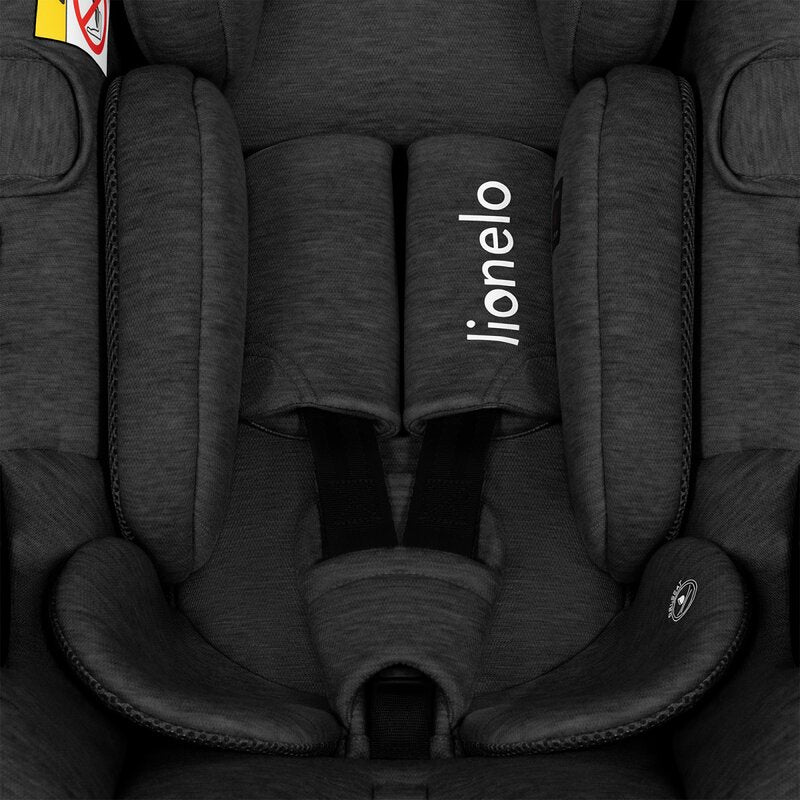 Scoica auto, Lionelo, Moxie, i-Size, Include baza rotativa 360 cu picior de fixare, 40-87 cm, Tetiera reglabila, intarita cu spuma de memorie, Carcasa ventilata, Din bambus, Protectie avansata, Conform R129, Negru - gogobaby.ro