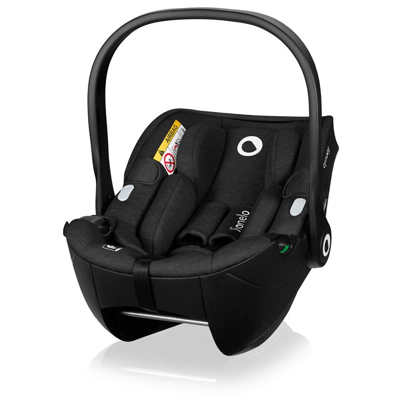 Scoica auto, Lionelo, Moxie, i-Size, Include baza rotativa 360 cu picior de fixare, 40-87 cm, Tetiera reglabila, intarita cu spuma de memorie, Carcasa ventilata, Din bambus, Protectie avansata, Conform R129, Negru - gogobaby.ro