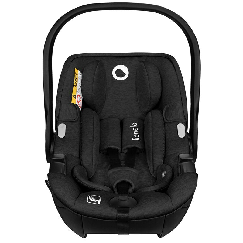 Scoica auto, Lionelo, Moxie, i-Size, Include baza rotativa 360 cu picior de fixare, 40-87 cm, Tetiera reglabila, intarita cu spuma de memorie, Carcasa ventilata, Din bambus, Protectie avansata, Conform R129, Negru - gogobaby.ro