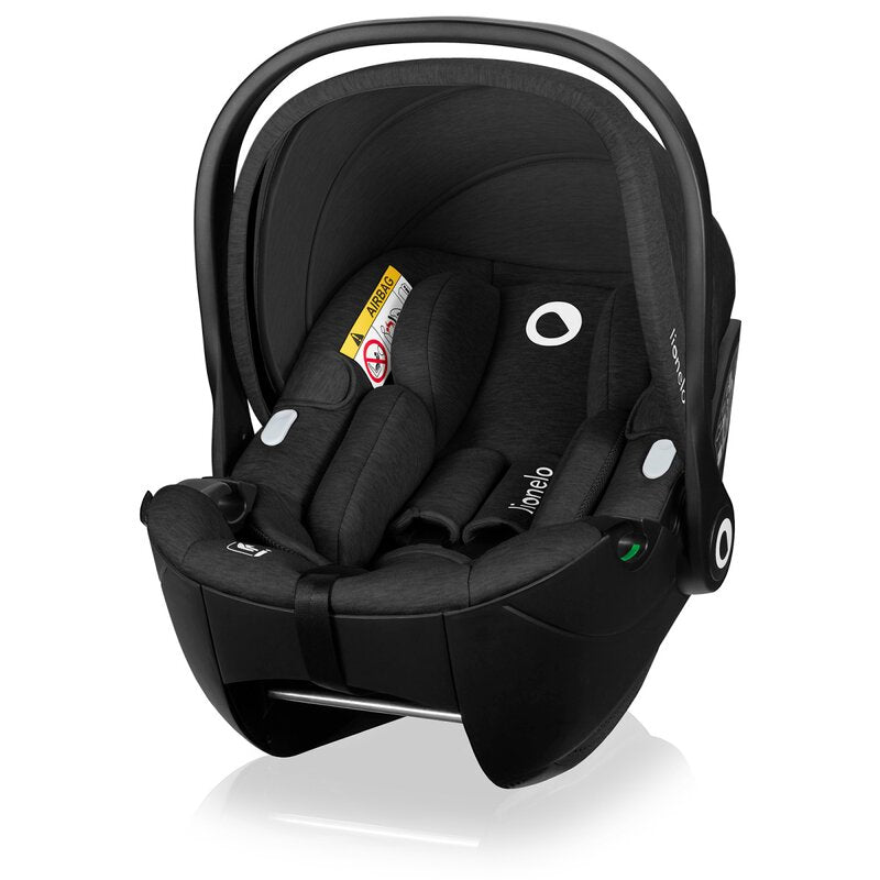 Scoica auto, Lionelo, Moxie, i-Size, Include baza rotativa 360 cu picior de fixare, 40-87 cm, Tetiera reglabila, intarita cu spuma de memorie, Carcasa ventilata, Din bambus, Protectie avansata, Conform R129, Negru - gogobaby.ro
