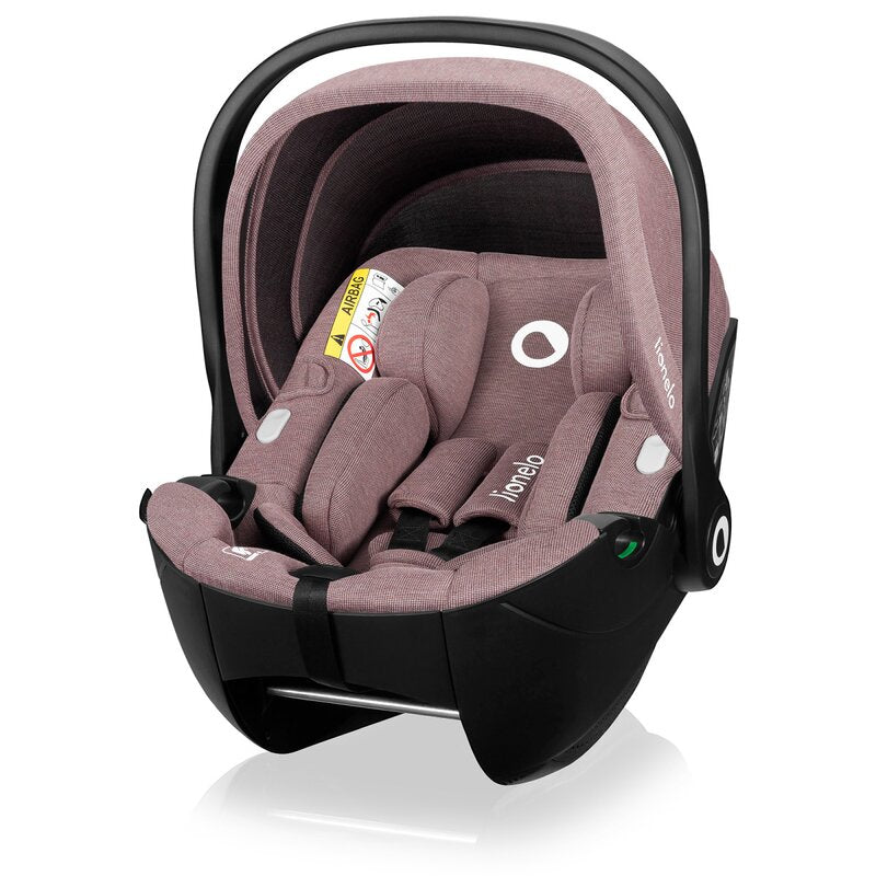 Scoica auto, Lionelo, Moxie, i-Size, Include baza rotativa 360 cu picior de fixare, 40-87 cm, Tetiera reglabila, intarita cu spuma de memorie, Carcasa ventilata, Din bambus, Protectie avansata, Conform R129, Mov - gogobaby.ro
