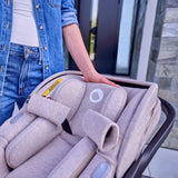 Scoica auto, Lionelo, Moxie, i-Size, Include baza rotativa 360 cu picior de fixare, 40-87 cm, Tetiera reglabila, intarita cu spuma de memorie, Carcasa ventilata, Din bambus, Protectie avansata, Conform R129, Mov