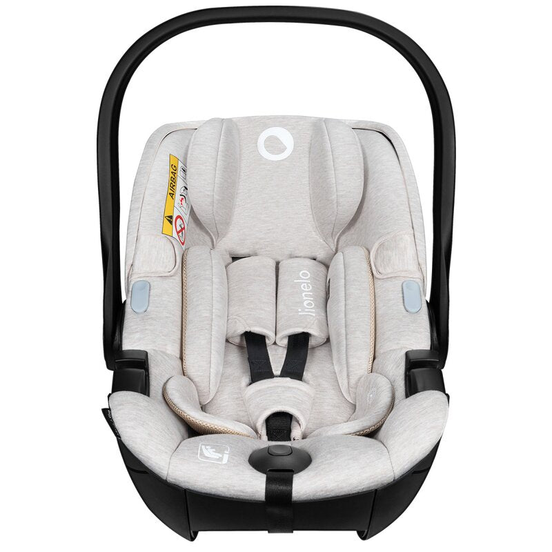Scoica auto, Lionelo, Moxie, i-Size, Include baza rotativa 360 cu picior de fixare, 40-87 cm, Tetiera reglabila, intarita cu spuma de memorie, Carcasa ventilata, Din bambus, Protectie avansata, Conform R129, Bej - gogobaby.ro
