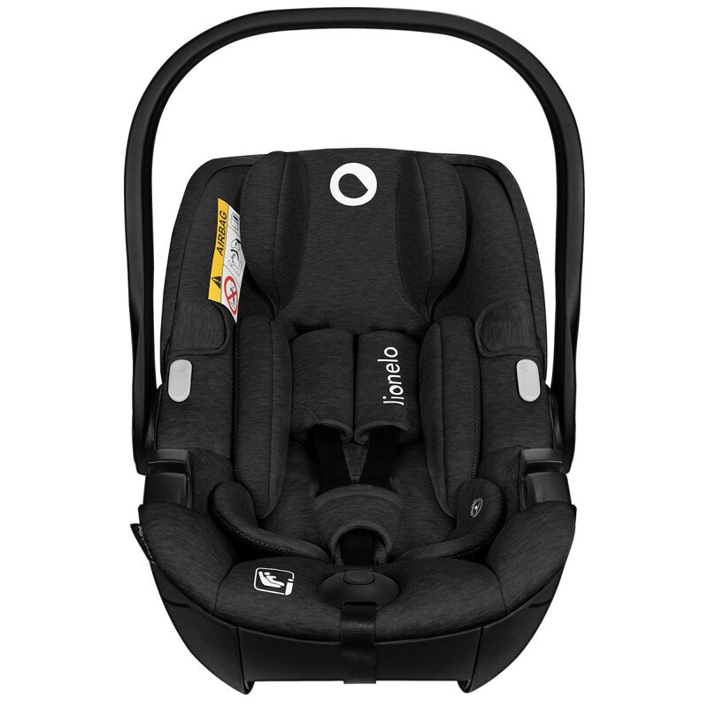 Scoica auto, Lionelo, Moxie, i-Size, Include baza rotativa 360 cu picior de fixare, 40-87 cm, Tetiera reglabila, intarita cu spuma de memorie, Carcasa ventilata, Din bambus, Protectie avansata, Conform R129, Negru - gogobaby.ro