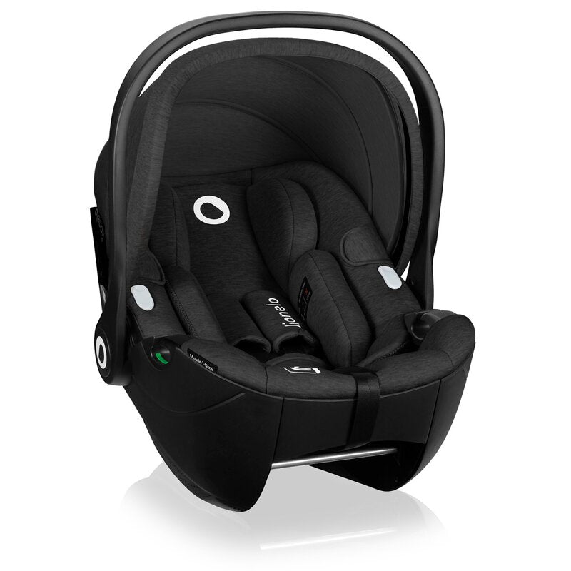 Scoica auto, Lionelo, Moxie, i-Size, Include baza rotativa 360 cu picior de fixare, 40-87 cm, Tetiera reglabila, intarita cu spuma de memorie, Carcasa ventilata, Din bambus, Protectie avansata, Conform R129, Negru - gogobaby.ro