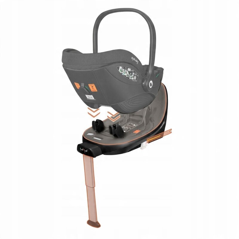 Scoica auto, Lionelo, Moxie, i-Size, Include baza rotativa 360 cu picior de fixare, 40-87 cm, Tetiera reglabila, intarita cu spuma de memorie, Carcasa ventilata, Din bambus, Protectie avansata, Conform R129, Mov