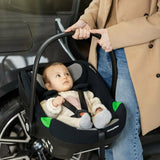 Scoica auto, Petite&Mars, Core Pro, 0-13 Kg, 40-87 cm, Cu salteluta, Maner reglabil, Tetiera ajustabila in 5 pozitii, ECE R129, 0 luni+, Negru/ Gri