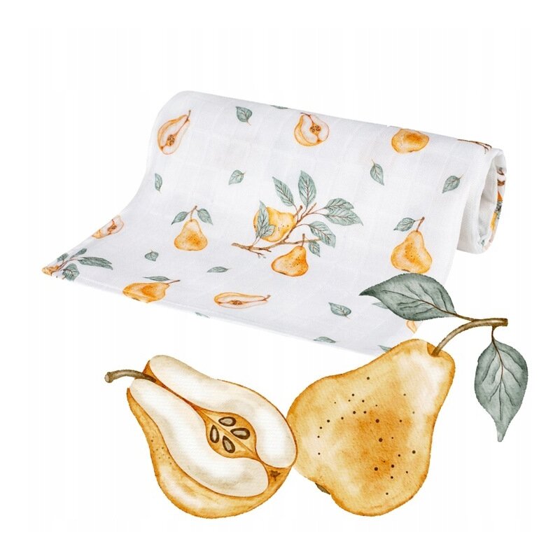 Scutec din bambus, Bocioland, Pears, Material certificat Oeko Tex Standard 100, Dimensiune mare, 75x75 cm, Multicolor - gogobaby.ro