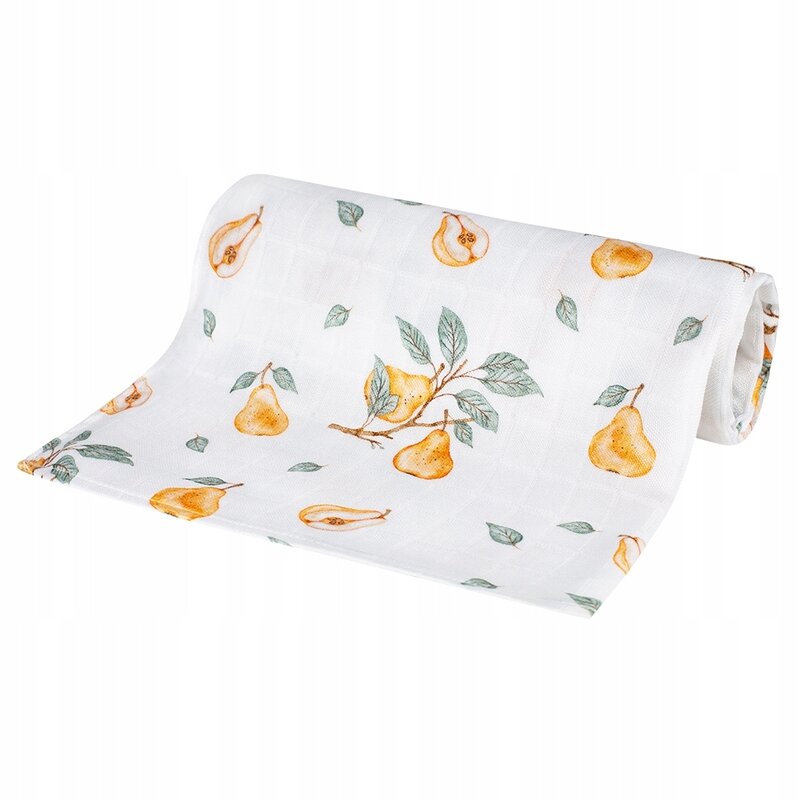 Scutec din bambus, Bocioland, Pears, Material certificat Oeko Tex Standard 100, Dimensiune mare, 75x75 cm, Multicolor - gogobaby.ro