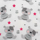 Scutec impermeabil, New Baby, Din flanel, Cu multiple intrebuintari, Dimensiune 57x47 cm, Cute Teddy Pink